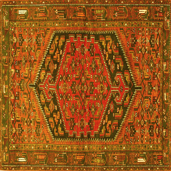 Square Persian Yellow Traditional Rug, tr4536yw