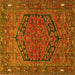 Square Persian Yellow Traditional Rug, tr4536yw