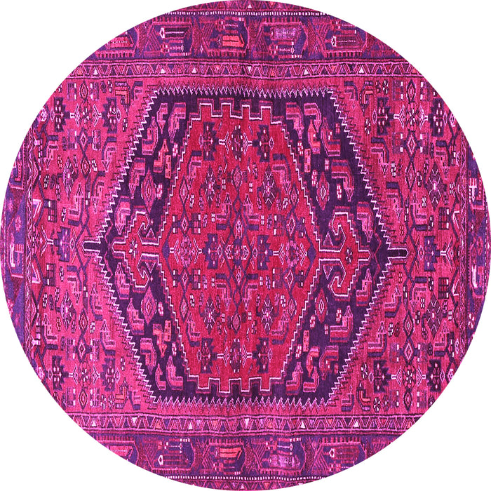 Round Persian Pink Traditional Rug, tr4536pnk