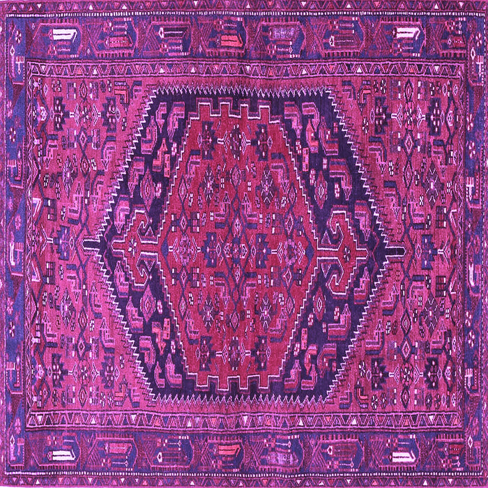 Square Machine Washable Persian Purple Traditional Area Rugs, wshtr4536pur