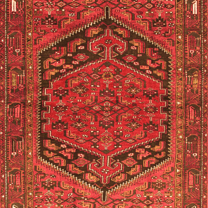 Serging Thickness of Machine Washable Persian Orange Traditional Area Rugs, wshtr4536org