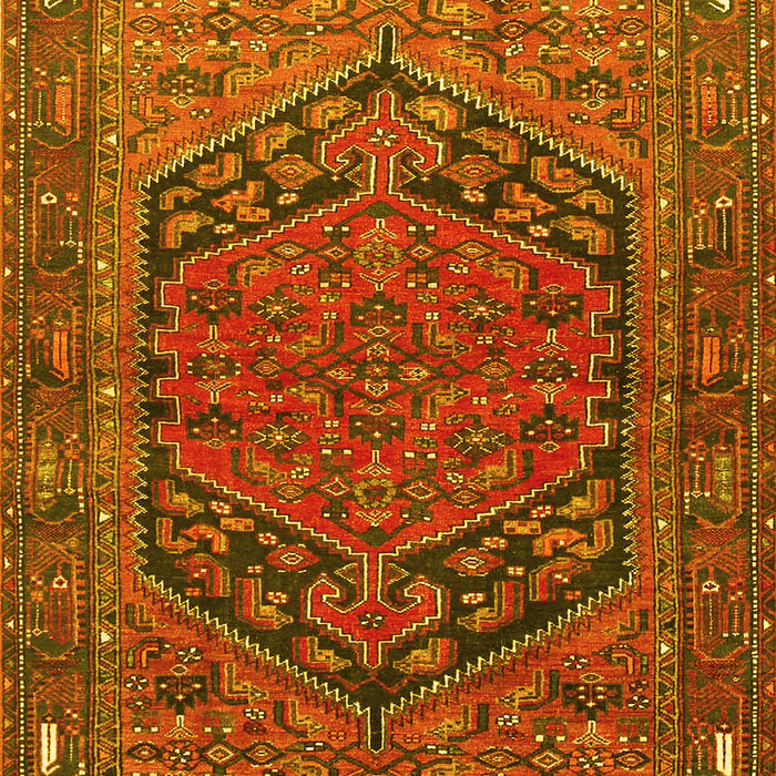 Machine Washable Persian Yellow Traditional Rug, wshtr4536yw