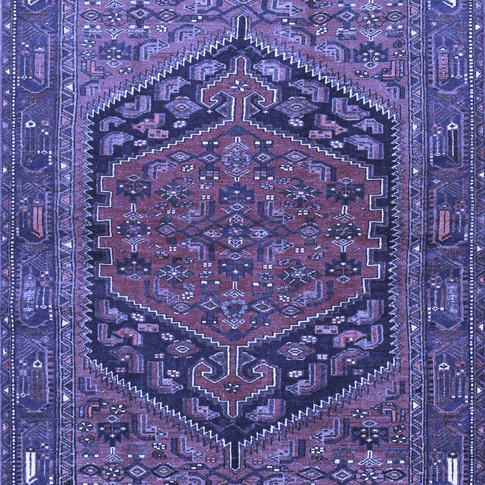 Machine Washable Persian Blue Traditional Rug, wshtr4536blu
