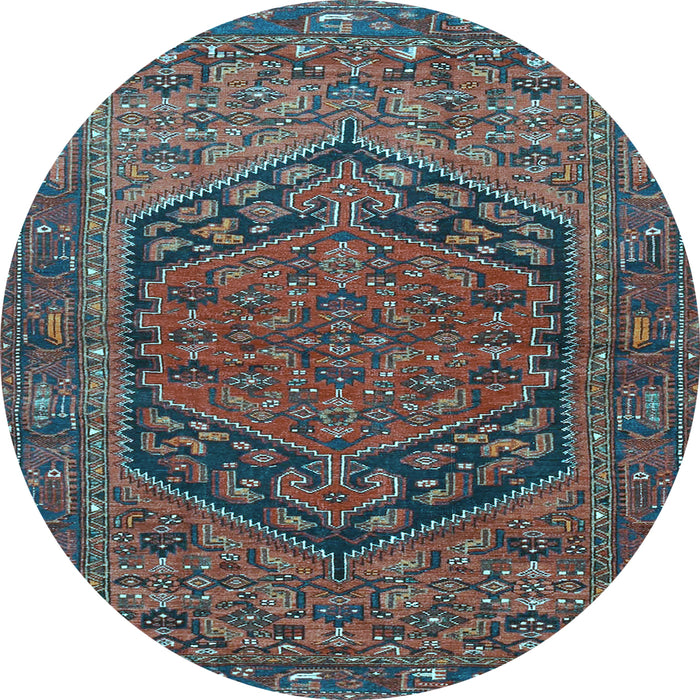 Round Persian Light Blue Traditional Rug, tr4536lblu