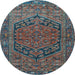 Round Persian Light Blue Traditional Rug, tr4536lblu