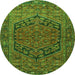 Machine Washable Persian Green Traditional Area Rugs, wshtr4536grn