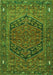 Serging Thickness of Machine Washable Persian Green Traditional Area Rugs, wshtr4536grn