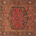 Square Machine Washable Persian Brown Traditional Rug, wshtr4536brn