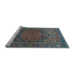 Sideview of Machine Washable Persian Light Blue Traditional Rug, wshtr4536lblu