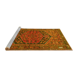 Sideview of Machine Washable Persian Yellow Traditional Rug, wshtr4536yw