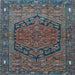 Square Persian Light Blue Traditional Rug, tr4536lblu