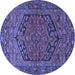 Round Persian Blue Traditional Rug, tr4536blu