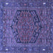 Square Persian Blue Traditional Rug, tr4536blu