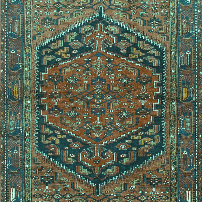 Machine Washable Persian Turquoise Traditional Area Rugs, wshtr4536turq