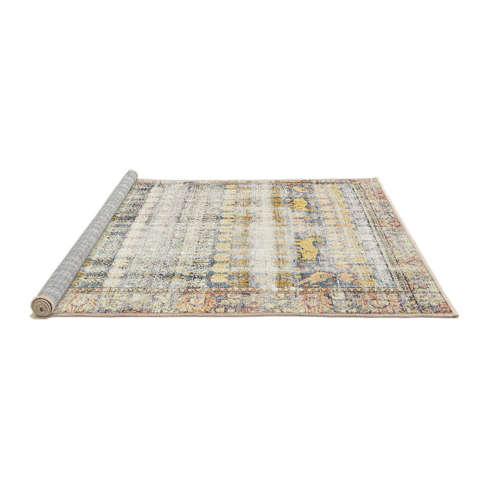 Sideview of Machine Washable Traditional Light French Beige Brown Rug, wshtr4537