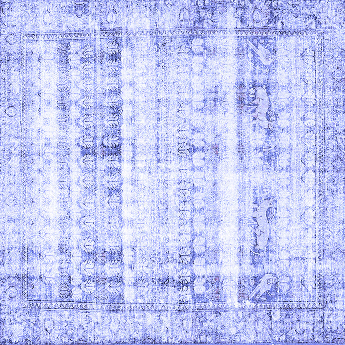 Square Persian Blue Traditional Rug, tr4537blu