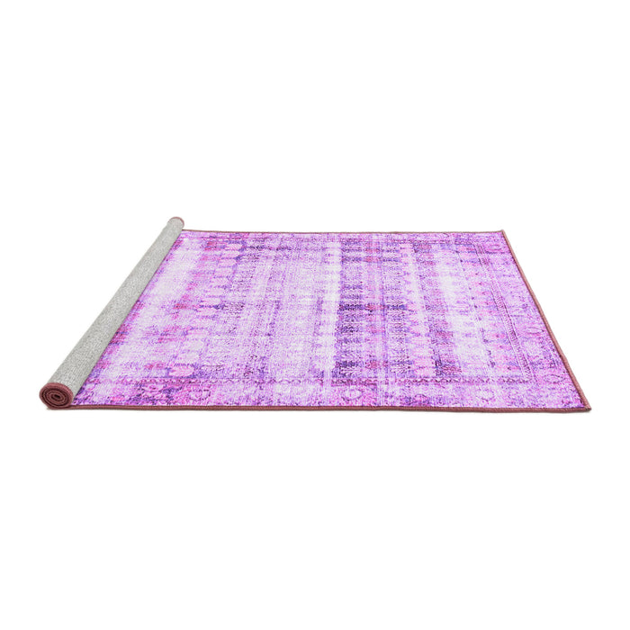 Sideview of Machine Washable Persian Purple Traditional Area Rugs, wshtr4537pur
