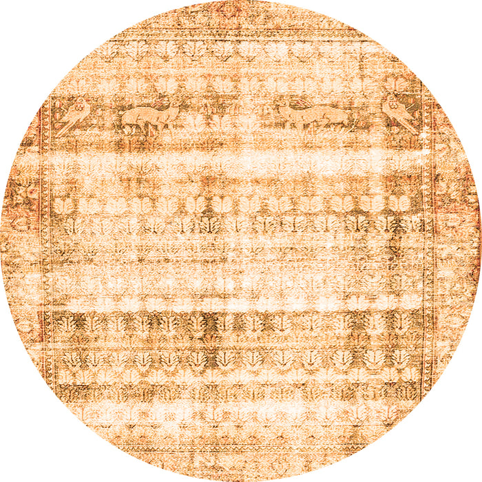 Square Persian Orange Traditional Rug, tr4537org