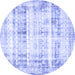 Round Persian Blue Traditional Rug, tr4537blu