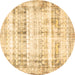Round Persian Brown Traditional Rug, tr4537brn