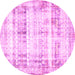 Round Persian Pink Traditional Rug, tr4537pnk