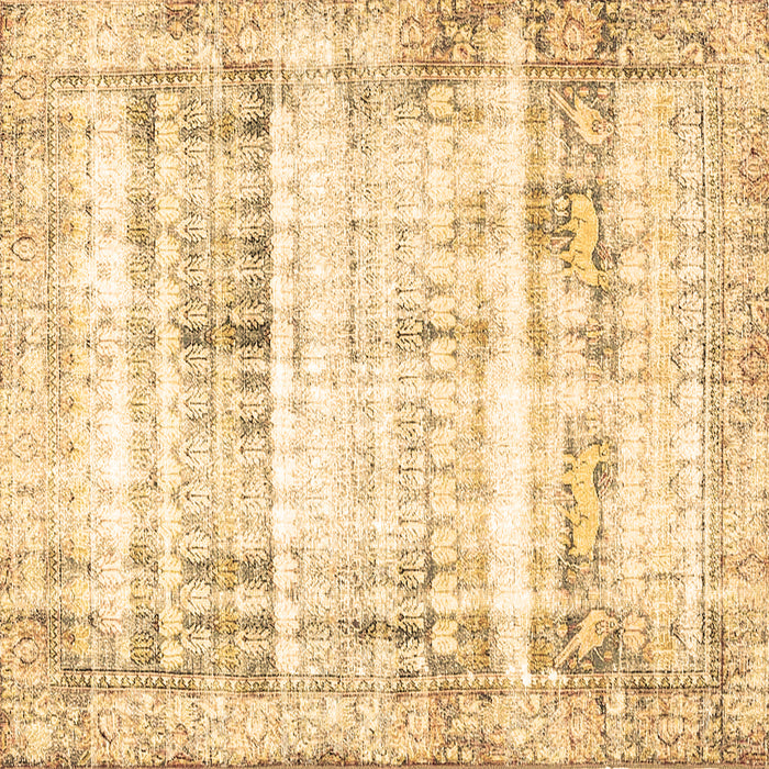 Square Persian Brown Traditional Rug, tr4537brn