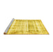 Sideview of Machine Washable Persian Yellow Traditional Rug, wshtr4537yw