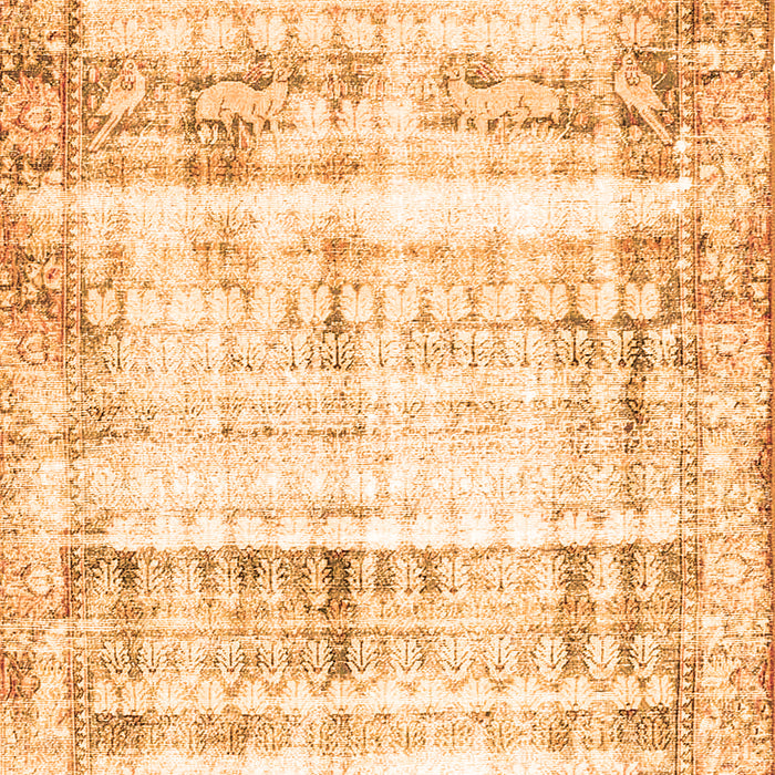 Serging Thickness of Machine Washable Persian Orange Traditional Area Rugs, wshtr4537org