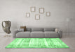 Machine Washable Persian Emerald Green Traditional Area Rugs in a Living Room,, wshtr4537emgrn