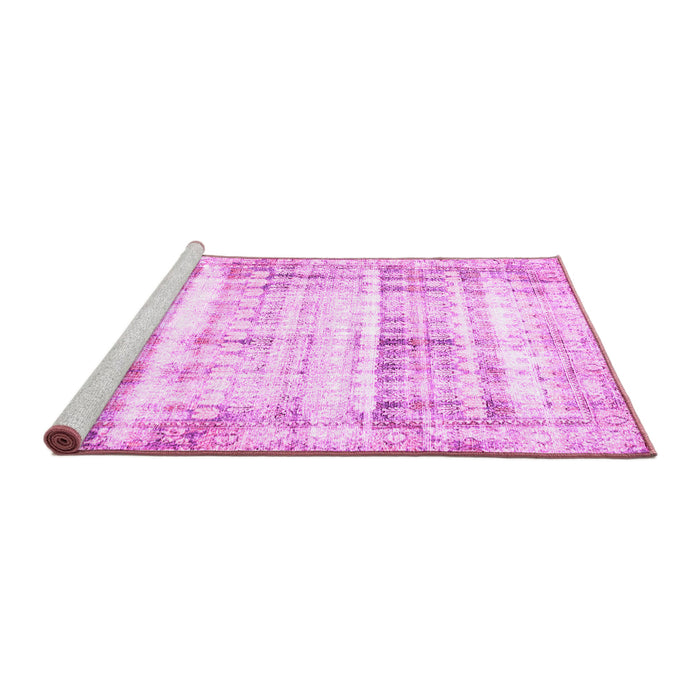 Sideview of Machine Washable Persian Pink Traditional Rug, wshtr4537pnk