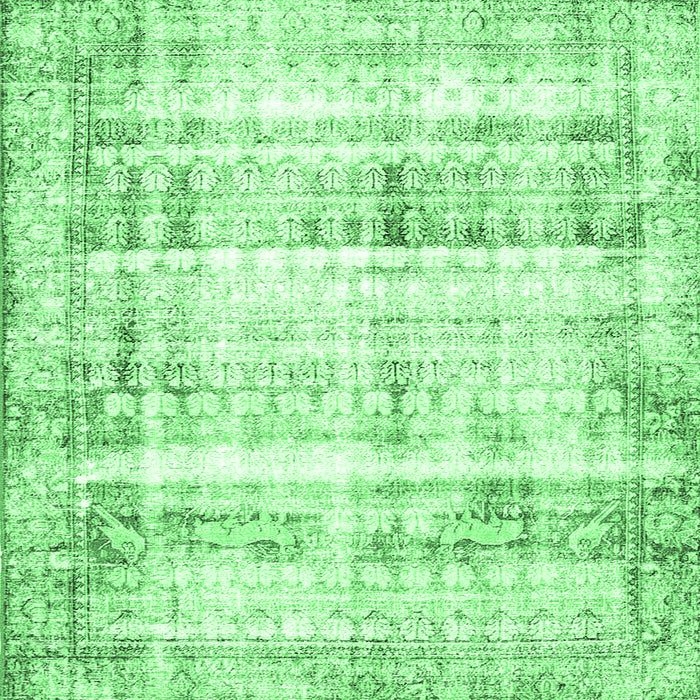 Square Persian Emerald Green Traditional Rug, tr4537emgrn