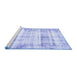 Sideview of Machine Washable Persian Blue Traditional Rug, wshtr4537blu