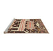 Sideview of Machine Washable Traditional Dark Sienna Brown Rug, wshtr4538