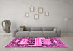 Machine Washable Persian Pink Traditional Rug in a Living Room, wshtr4538pnk