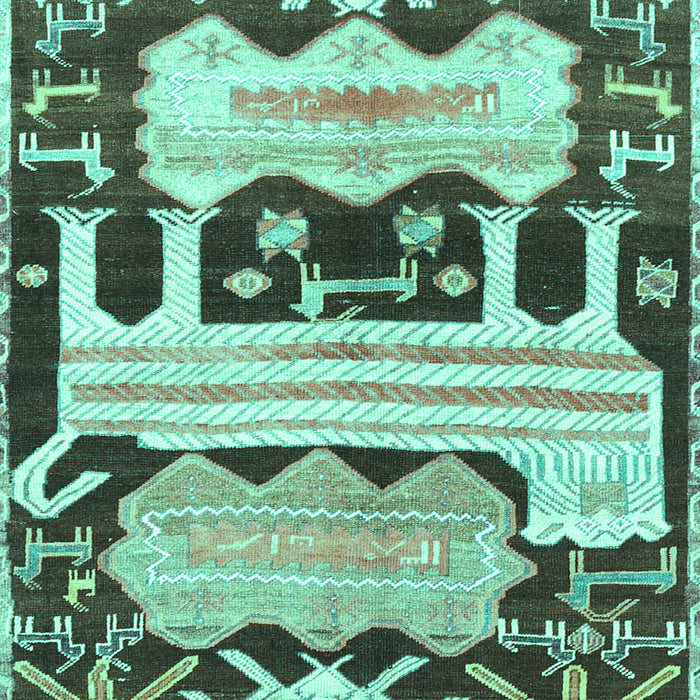 Machine Washable Persian Turquoise Traditional Area Rugs, wshtr4538turq