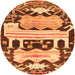 Square Persian Orange Traditional Rug, tr4538org