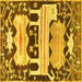 Square Persian Yellow Traditional Rug, tr4538yw