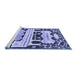 Sideview of Machine Washable Persian Blue Traditional Rug, wshtr4538blu