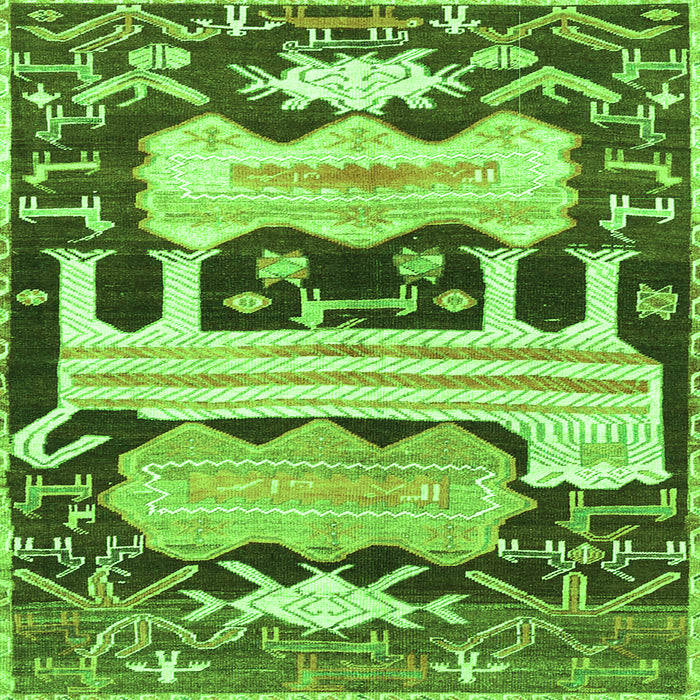 Serging Thickness of Persian Green Traditional Rug, tr4538grn