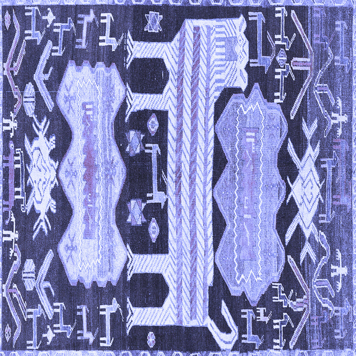Square Persian Blue Traditional Rug, tr4538blu