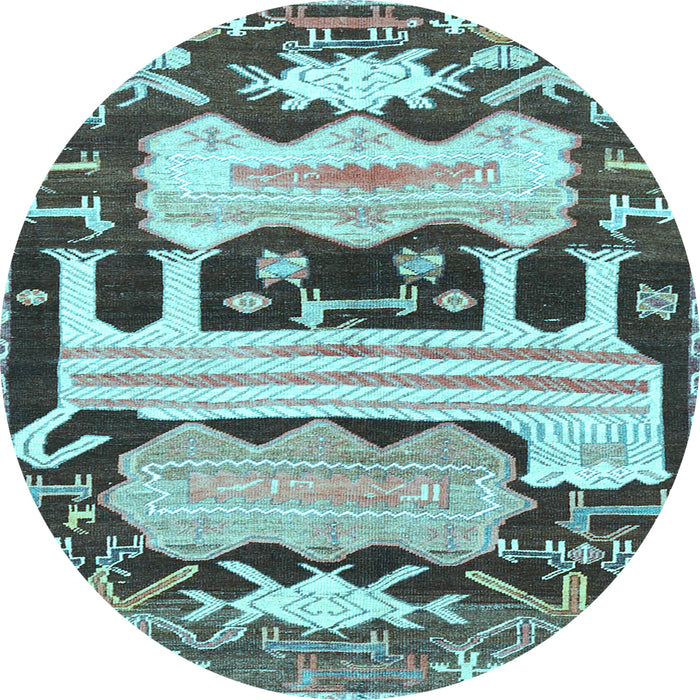 Round Persian Light Blue Traditional Rug, tr4538lblu