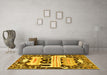 Machine Washable Persian Yellow Traditional Rug in a Living Room, wshtr4538yw