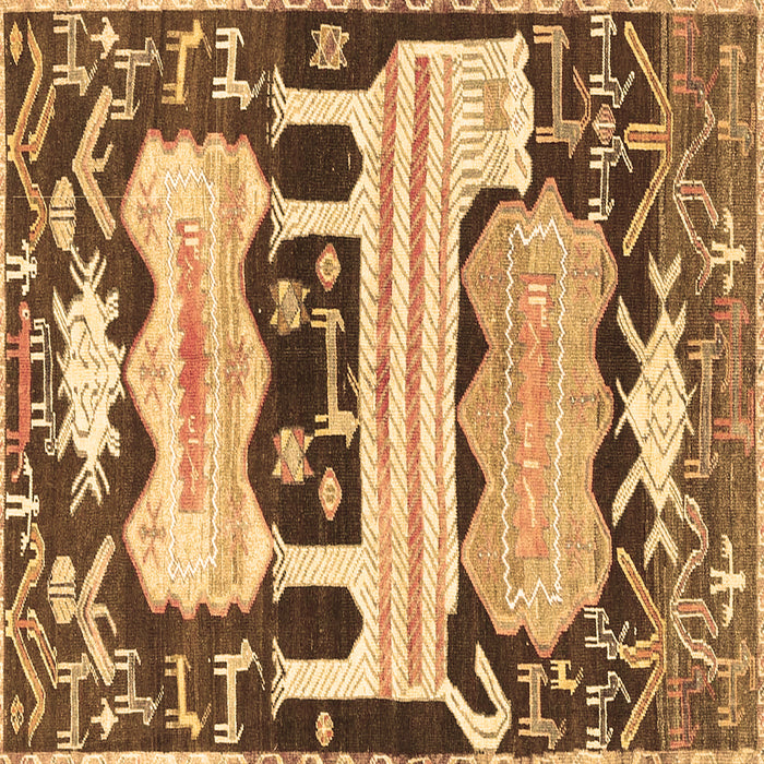 Square Persian Brown Traditional Rug, tr4538brn