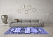 Machine Washable Persian Blue Traditional Rug in a Living Room, wshtr4538blu