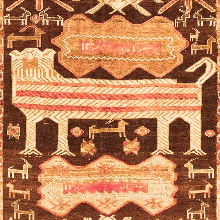 Serging Thickness of Machine Washable Persian Orange Traditional Area Rugs, wshtr4538org