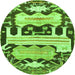 Square Persian Green Traditional Rug, tr4538grn