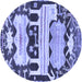 Round Persian Blue Traditional Rug, tr4538blu