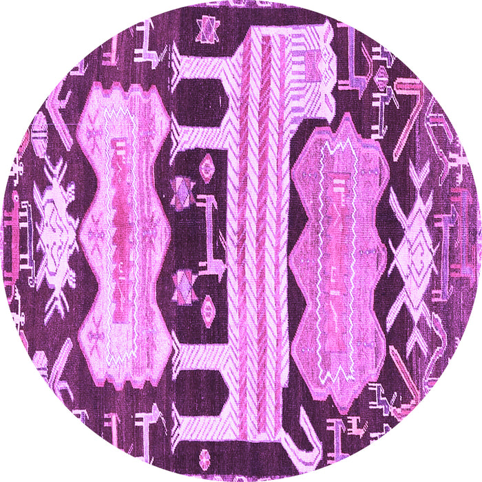 Round Persian Purple Traditional Rug, tr4538pur