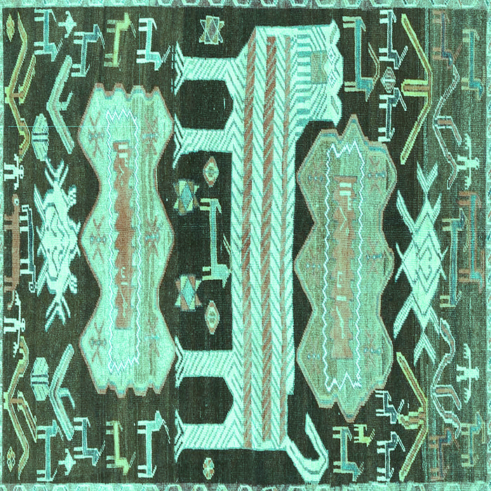 Square Persian Turquoise Traditional Rug, tr4538turq