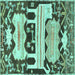 Square Persian Turquoise Traditional Rug, tr4538turq